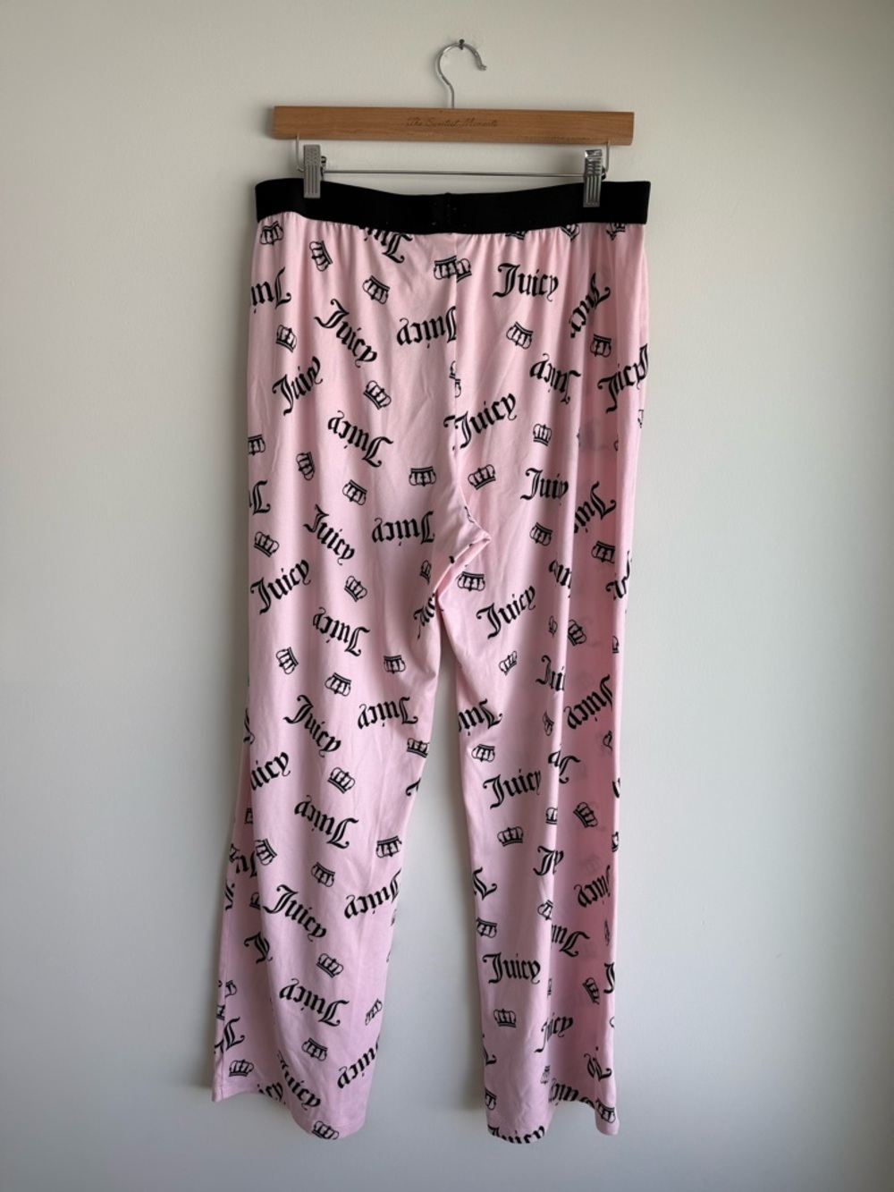 Juicy Couture Pink Logo Pajama Set Crown Print Y2K Size L - Picture 4 of 9